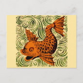 Carte Postale Poisson Antique Carrelage Ancien art (Devant)