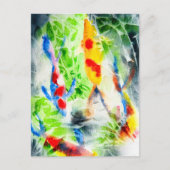 Carte Postale Poisson aquarelle Koi beaux-arts (Devant)