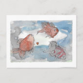 Carte Postale Poisson Avec Voeux (Devant)