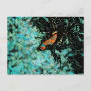 Carte Postale Poisson bleu et orange clair