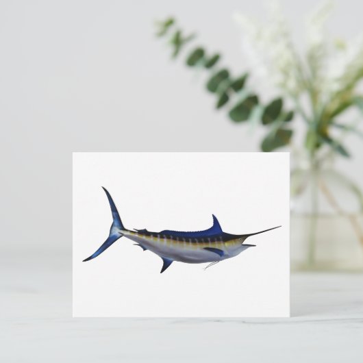 Carte Postale Poisson bleu Marlin (Debout devant)