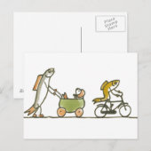 Carte Postale Poisson Buggy et Vélo (Devant / Derrière)