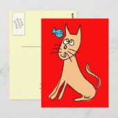 Carte postale Poisson & Chat (Devant / Derrière)