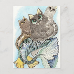 Carte Postale poisson-chat