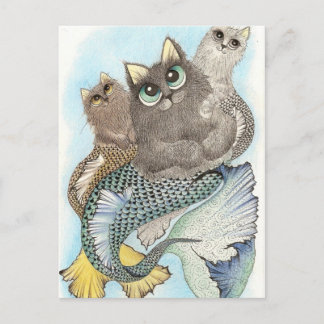 Carte Postale poisson-chat