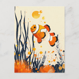 Carte Postale Poisson clown en Coral Reef