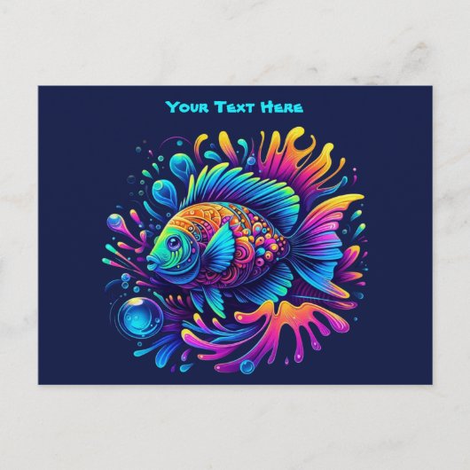 Carte Postale Poisson coloré (Devant)