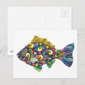 Carte Postale Poisson coloré amusant (Devant / Derrière)