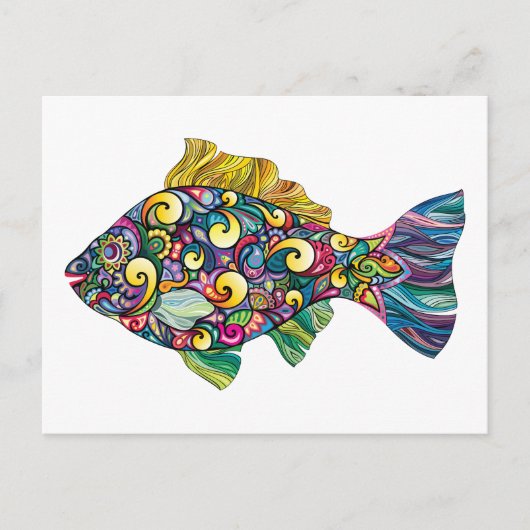 Carte Postale Poisson coloré amusant (Devant)