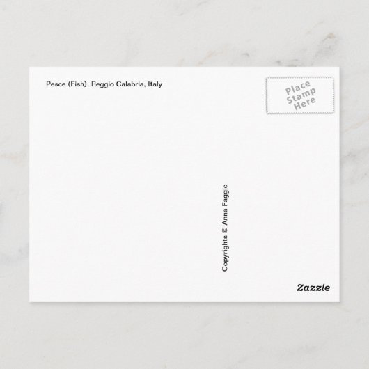 Carte Postale Poisson dans une assiette (Dos)