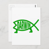 Carte Postale Poisson Darwin vert (Devant / Derrière)