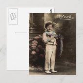 Carte Postale Poisson d'avril Fête du poisson pour enfants (Devant / Derrière)