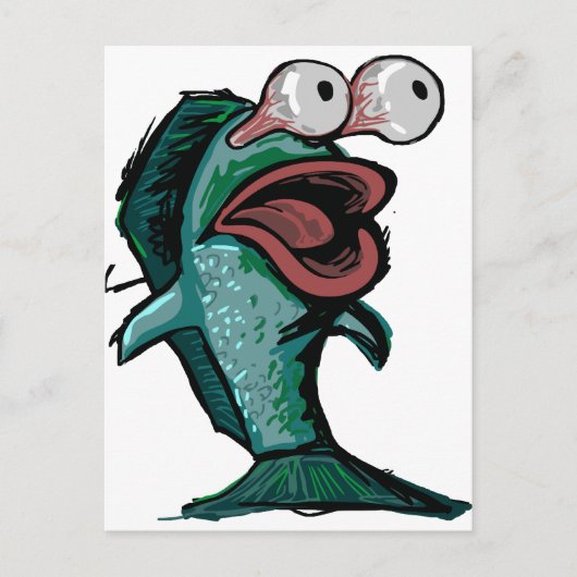 Carte Postale Poisson de dessin (Devant)