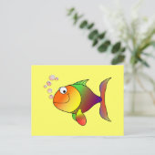 Carte Postale Poisson de dessin animé coloré (Debout devant)