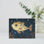 Carte Postale Poisson de dessin coloré (Debout devant)