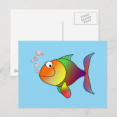Carte Postale Poisson : Dessin coloré poisson (Devant / Derrière)