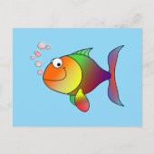 Carte Postale Poisson : Dessin coloré poisson (Devant)