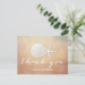 Carte Postale Poisson d'étoile et Merci de dollar de sable (Debout devant)