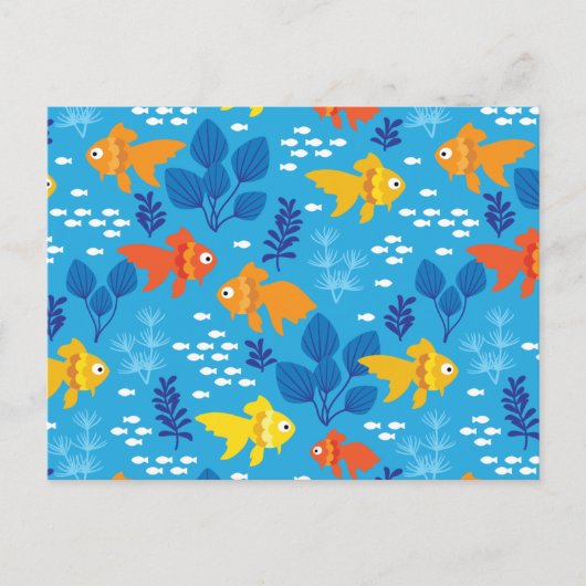 Carte Postale Poisson d'or dans l'aquarium (Devant)