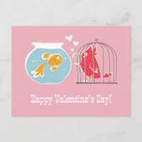 Poisson d'or de perroquet rouge de coeur Heureuse 