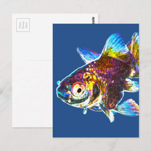 Carte Postale Poisson d'or Disco (Devant / Derrière)