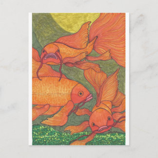 Carte Postale Poisson d'or - Koi