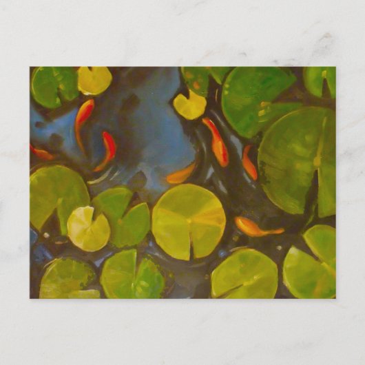 Carte Postale Poisson D'Or Koi Pond Water Lys (Devant)