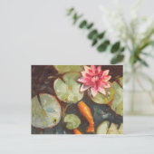 Carte Postale Poisson D'Or Koi Pond Water Lys (Debout devant)