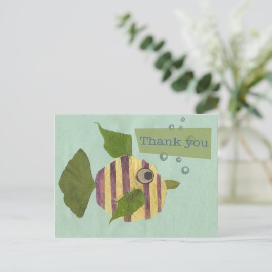 Carte Postale Poisson en Merci (Debout devant)