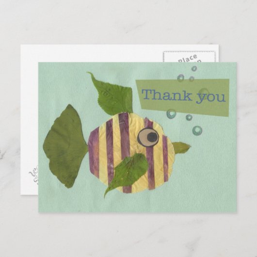 Carte Postale Poisson en Merci (Devant / Derrière)