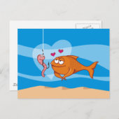 Carte Postale Poisson et appât en amour (Devant / Derrière)