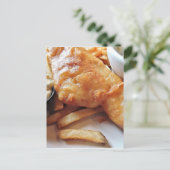 Carte Postale Poisson Et Chips (Debout devant)