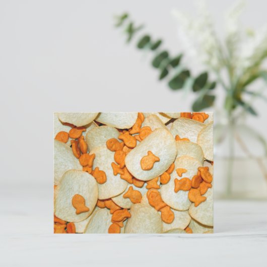 Carte Postale Poisson Et Chips (Debout devant)