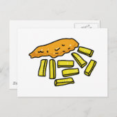 Carte Postale poisson et jetons (Devant / Derrière)