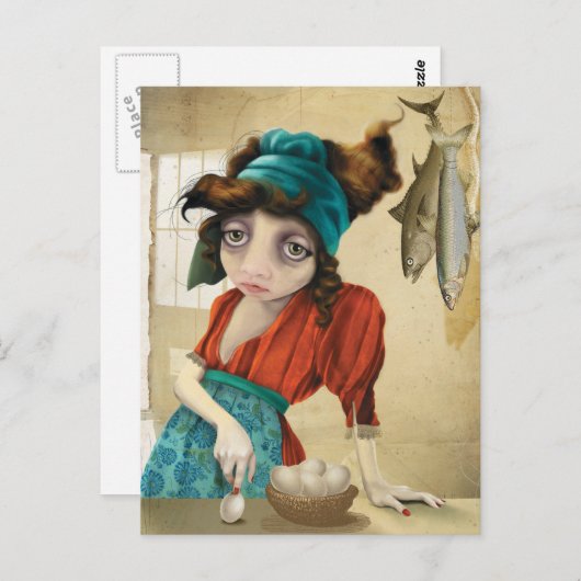 Carte Postale Poisson et oeuf (Devant / Derrière)