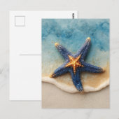Carte Postale Poisson étoilé sur la plage de sable (Devant / Derrière)
