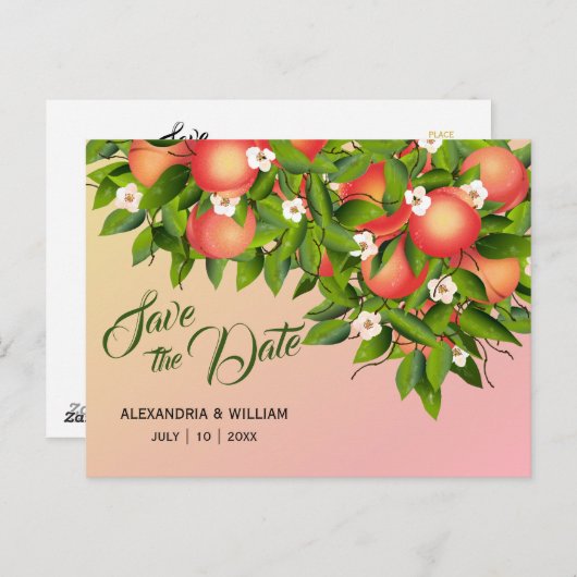 Carte Postale Poisson Fruit Botanique | Mariage Enregistrer La D (Devant / Derrière)