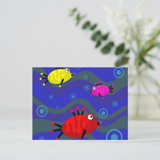 Carte Postale Poisson funky (Debout devant)