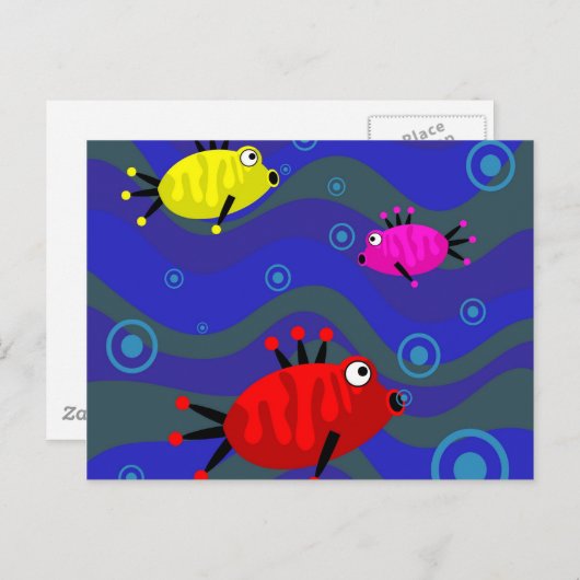 Carte Postale Poisson funky (Devant / Derrière)