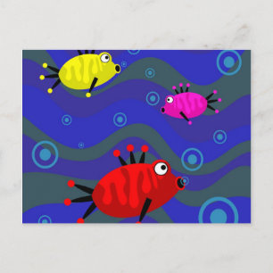 Carte Postale Poisson funky