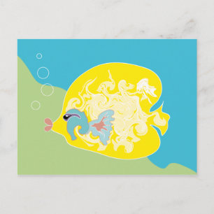 Carte postale Poisson Jaune