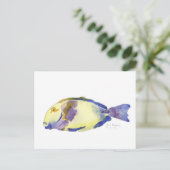 Carte postale Poisson jaune/bleu (Debout devant)