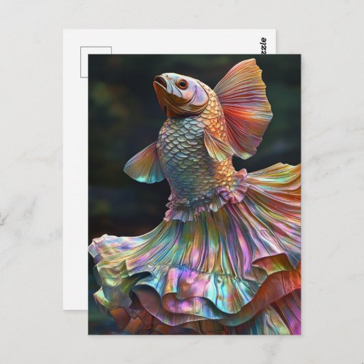 Carte Postale Poisson mode (Devant / Derrière)