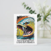 Carte Postale Poisson Monstre Arapaima pour ANGLERS EXTRÊMES Ama (Debout devant)