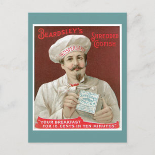 Carte Postale Poisson-Noisette Rasé Aliments Vintages Art