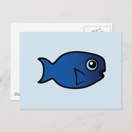 Carte Postale Poisson-perroquet bleu mou (Devant / Derrière)