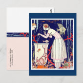 CARTE POSTALE POISSON PETIT ÉTONNANT , MODE BEAUTÉ ART DÉCO (Devant / Derrière)