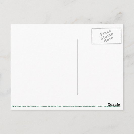 Carte Postale Poisson Picasso (Dos)