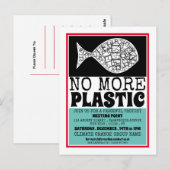 Carte Postale Poisson plastique, Changement climatique Point de  (Devant / Derrière)