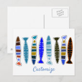 Carte Postale Poisson rayé multicolore Thunder_Cove (Devant / Derrière)